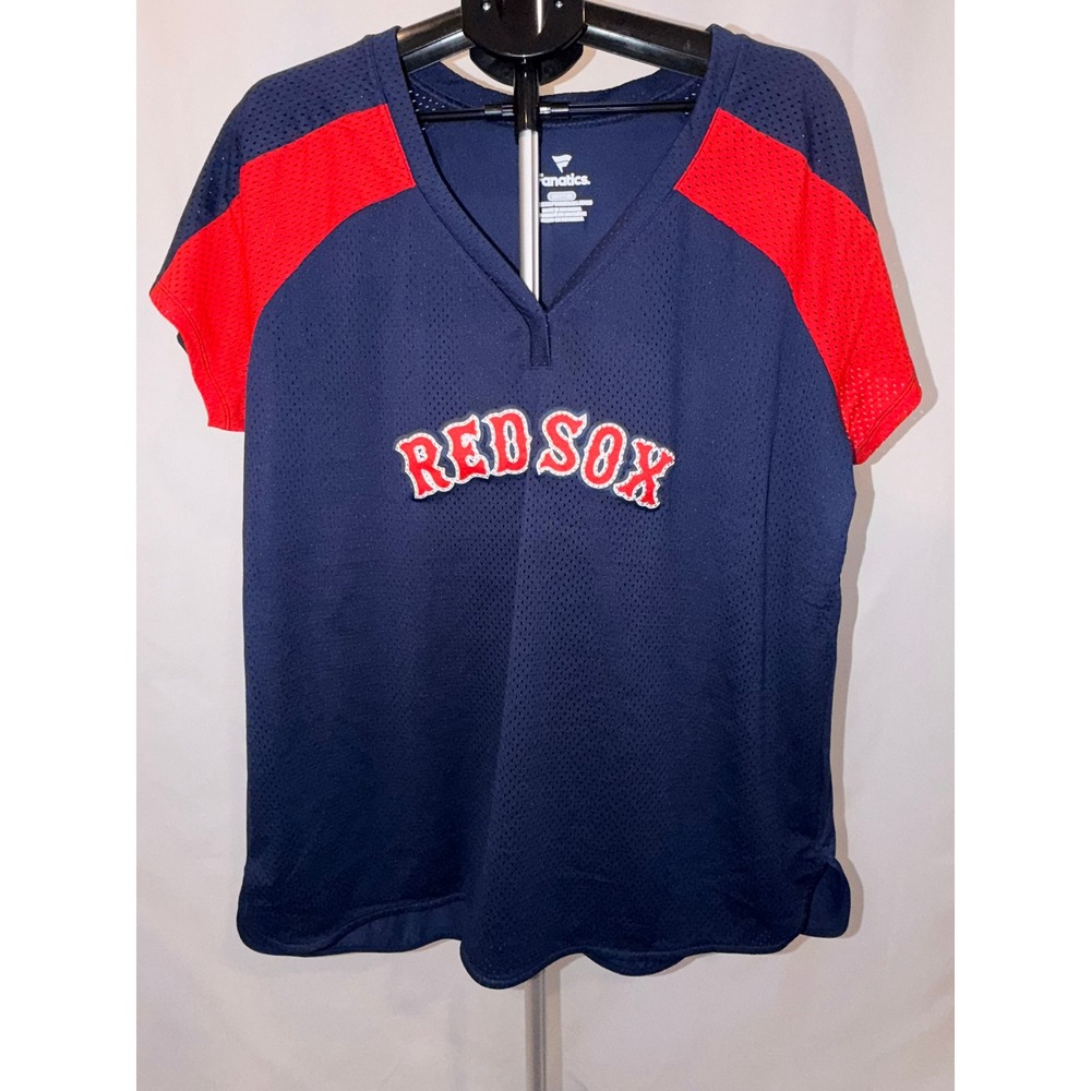 Boston Red Sox Fanatics Navy/Red Iconic League Diva Raglan V-Neck T-Shirt 2XL